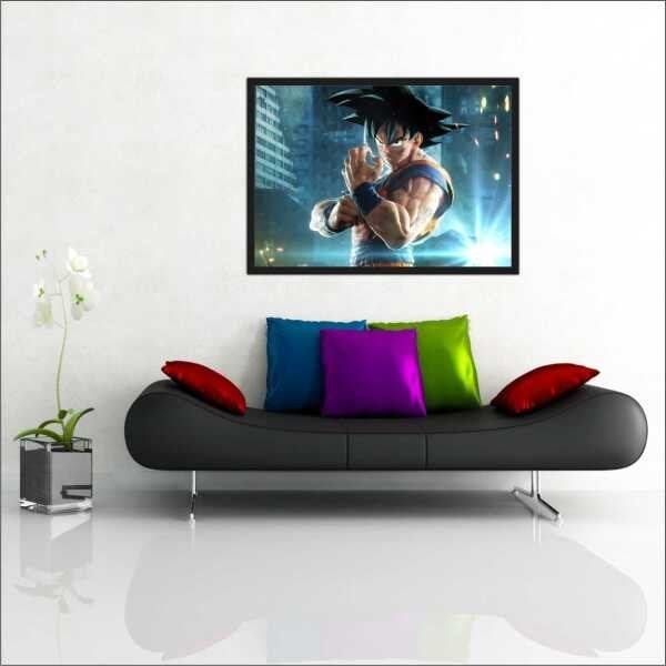 Quadro Decorativo Dragon Ball Goku Anime Desenho Salas Decorações Interiores Com Moldura - 2