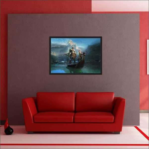 Quadro Decorativo God Of War Games Salas Decorações Interiores Com Moldura - 4