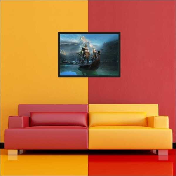 Quadro Decorativo God Of War Games Salas Decorações Interiores Com Moldura - 2