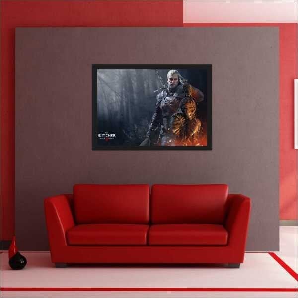 Quadro Decorativo The Witcher Games Salas Decorações Interiores Com Moldura - 3