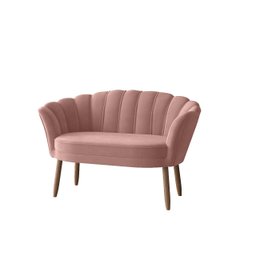 Sofá Namoradeira Decorativa Pétala Luxo Veludo Rosa Pés Palito - Visan Estofados - 2