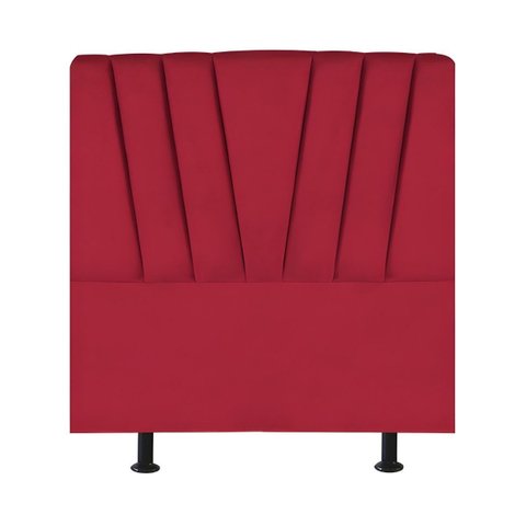 Cabeceira Estofada Cama Box Solteiro 100 Cm Louise Suede:vermelho