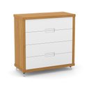 Ver imagem 5 de Dormitório Tutto New 2 Portas, Cômoda, Berço Freijó/Branco Soft com Colchão e Prateleiras - Matic Mó