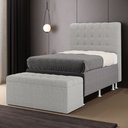 Ver imagem 1 de Cabeceira Rana e Calçadeira Alpha 90 para Cama de Solteiro N-038 Bouclê Cinza Aradecor