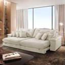 Ver imagem 1 de Sofá Ágata Linho Dois Módulos de 80 Cm B25 Meu Sofá Online A302 Linho Branco