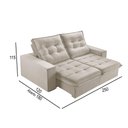 Ver imagem 3 de Sofá 4 Lugares Retrátil e Reclinável Martins M-165 Veludo Creme