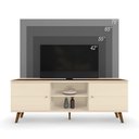 Ver imagem 4 de Rack Bancada Aracaju Off White/Canela para TV até 75” - Mobler