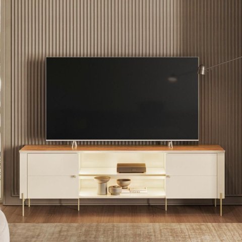 Rack para Tv com Nichos Abertos e Pés de Metal