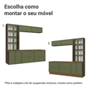 Ver imagem 6 de Estante Sala de Estar com Rack + Cristaleira 230cm Rustic/verde Vik Madesa 01