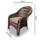 Ver imagem 4 de Conjunto Poltronas para Jardim Karibe Fibra Sintética 4 Poltronas e Mesa Centro - Tecido Duna Deser
