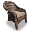 Ver imagem 2 de Conjunto Poltronas para Jardim Karibe Fibra Sintética 4 Poltronas e Mesa Centro - Tecido Duna Deser