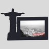 Porta-retrato Quadro Cristo Redentor Rio De Janeiro Brasil Lembrança Presente Preto - 3