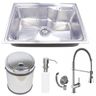 Cuba Simples 6544ES+Torneira Miami+Lixeira 6L Inox Guimmis - 1