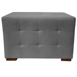 Puff Cuba Decorativo Suede Cinza - 2