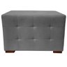 Puff Cuba Decorativo Suede Cinza - 2