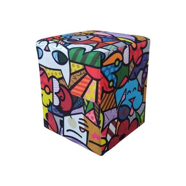 Puff Dado Decorativo Estampa Romero Brito - 3