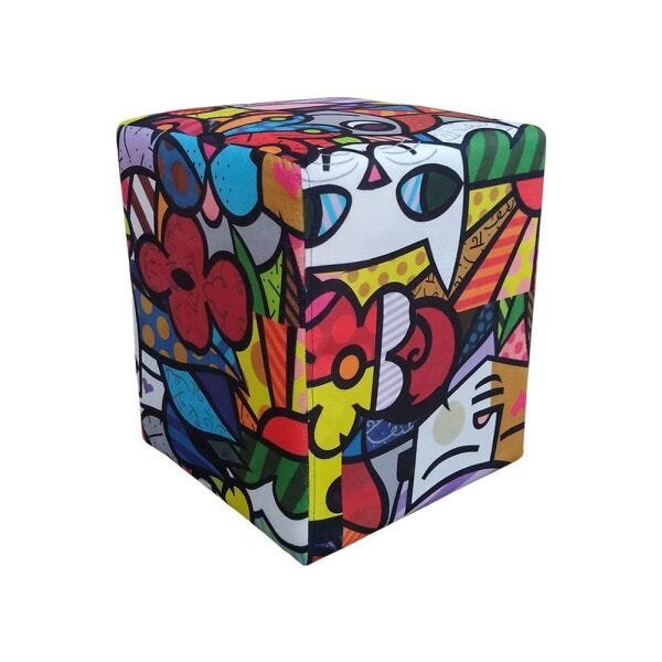 Puff Dado Decorativo Estampa Romero Brito - 1