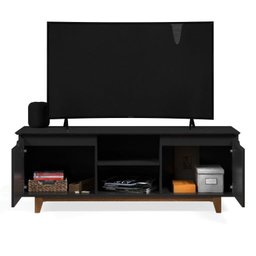 Rack / Bancada FL Para TV Até 55'' Estilo Retrô Com Estrutura dos Pés em Madeira Tampo e Portas em M - 4