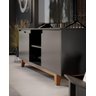 Rack / Bancada FL Para TV Até 55'' Estilo Retrô Com Estrutura dos Pés em Madeira Tampo e Portas em M - 2