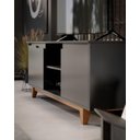 Ver imagem 2 de Rack / Bancada FL Para TV Até 55'' Estilo Retrô Com Estrutura dos Pés em Madeira Tampo e Portas em M