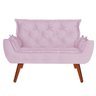 Namoradeira + 2 Poltronas Opala Suede Rosa - 2