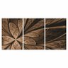 Quadro Flor Marrom Abstrata Design Moderno Para Sala Hall 3 Peças - 2