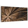 Quadro Flor Marrom Abstrata Design Moderno Para Sala Hall 3 Peças - 1