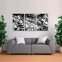 Ver imagem 1 de Quadro decorativo Para Sala Quarto em Preto e Branco Abstrato 3 Peças