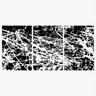 Quadro decorativo Para Sala Quarto em Preto e Branco Abstrato 3 Peças - 2