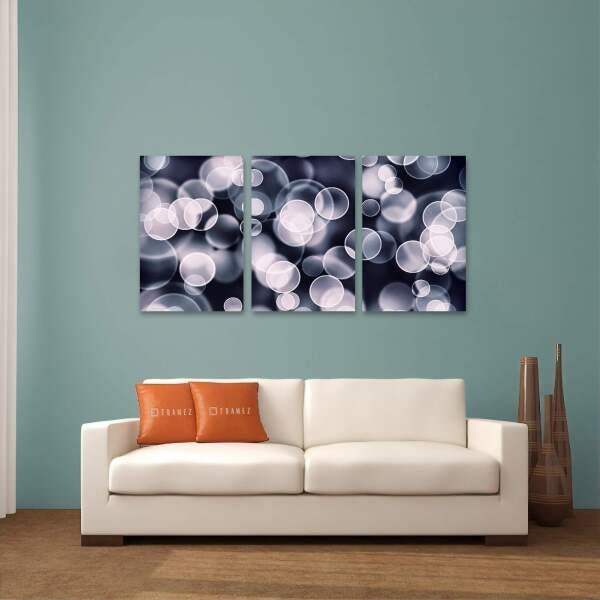 Quadro decorativo Abstrato Preto e Branco Bolhas Bubbles Moderno - 3