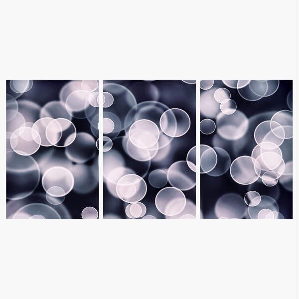 Quadro decorativo Abstrato Preto e Branco Bolhas Bubbles Moderno - 2