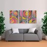 Quadro decorativo Figuras Abstratas Colorida Jogo 3 Peças - 3