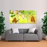 Quadro decorativo Flores e Borboletas Artístico Para Sala Quarto Canvas 60x120 - 1