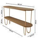 Ver imagem 4 de Aparador Requinte Pés de Aço Tubular 160 cm Canela/Dourado