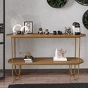Ver imagem 2 de Aparador Requinte Pés de Aço Tubular 160 cm Canela/Dourado