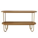 Ver imagem 3 de Aparador Requinte Pés de Aço Tubular 160 cm Canela/Dourado