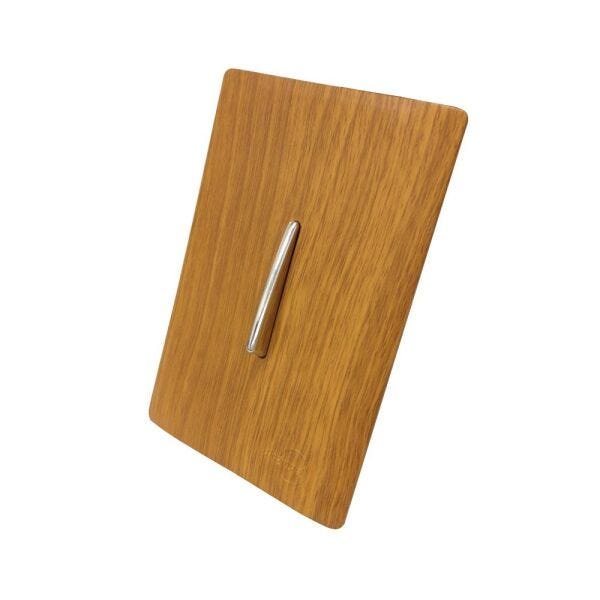 1 Interruptor Bipolar Simples Vertical com Placa 4x2 Cumaru - Novara Colors icn - 1