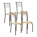 Ver imagem 4 de Kit Conjunto 4 Cadeiras Metal Assento Cozinha Sala de Jantar
