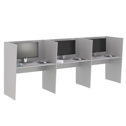 Guiche Office 3 Lugares Irlanda Cinza