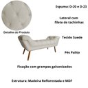 Ver imagem 3 de Recamier Sofá Divã Namoradeira Sienna 90cm Solteiro Suede