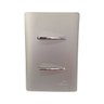 2 Interruptores Simples Horizontal Cromados com Placa 4x2 Prata - Novara Colors Icn - 2