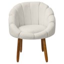 Ver imagem 4 de Kit Poltrona Decorativa Orgânica com Puff Flora Fixa Bouclê - Sofa Store:bouclê Bege Marfim