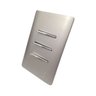 3 Interruptores Paralelos Horizontal Cromados com Placa 4x2 Prata - Novara Colors Icn - 1