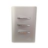 3 Interruptores Paralelos Horizontal Cromados com Placa 4x2 Prata - Novara Colors Icn - 2