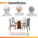 Ver imagem 5 de Conjunto Sala de Jantar Mesa Quadrada 0,90m Moove 4 Cadeiras Linho Milano Viero Madeirado / Cinza