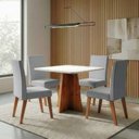 Ver imagem 2 de Conjunto Sala de Jantar Mesa Quadrada 0,90m Moove 4 Cadeiras Linho Milano Viero Madeirado / Cinza