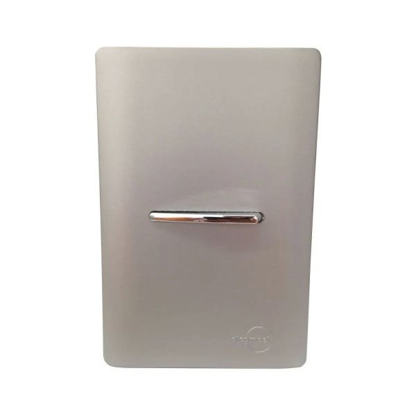 Interruptor Bipolar Paralelo Cromado Horizontal com Placa 4x2 Prata - Novara Colors Icn - 2