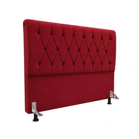 Cabeceira de Cama Box Casal 140 cm Mallu - Veludo Vermelho