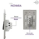 Ver imagem 4 de 2 Interruptores Simples + 1 Interruptor Paralelo Cromados C/Placa 4x2 Branca - Novara idn