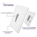 Ver imagem 3 de 2 Interruptores Simples + 1 Interruptor Paralelo Cromados C/Placa 4x2 Branca - Novara idn
